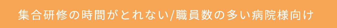 集合研修の時間がとれない/職員数の多い病院様向け